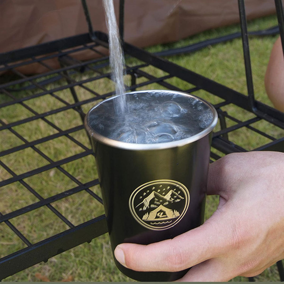 Set of 4 Outdoor 304 Stainless Steel Cups with Bag