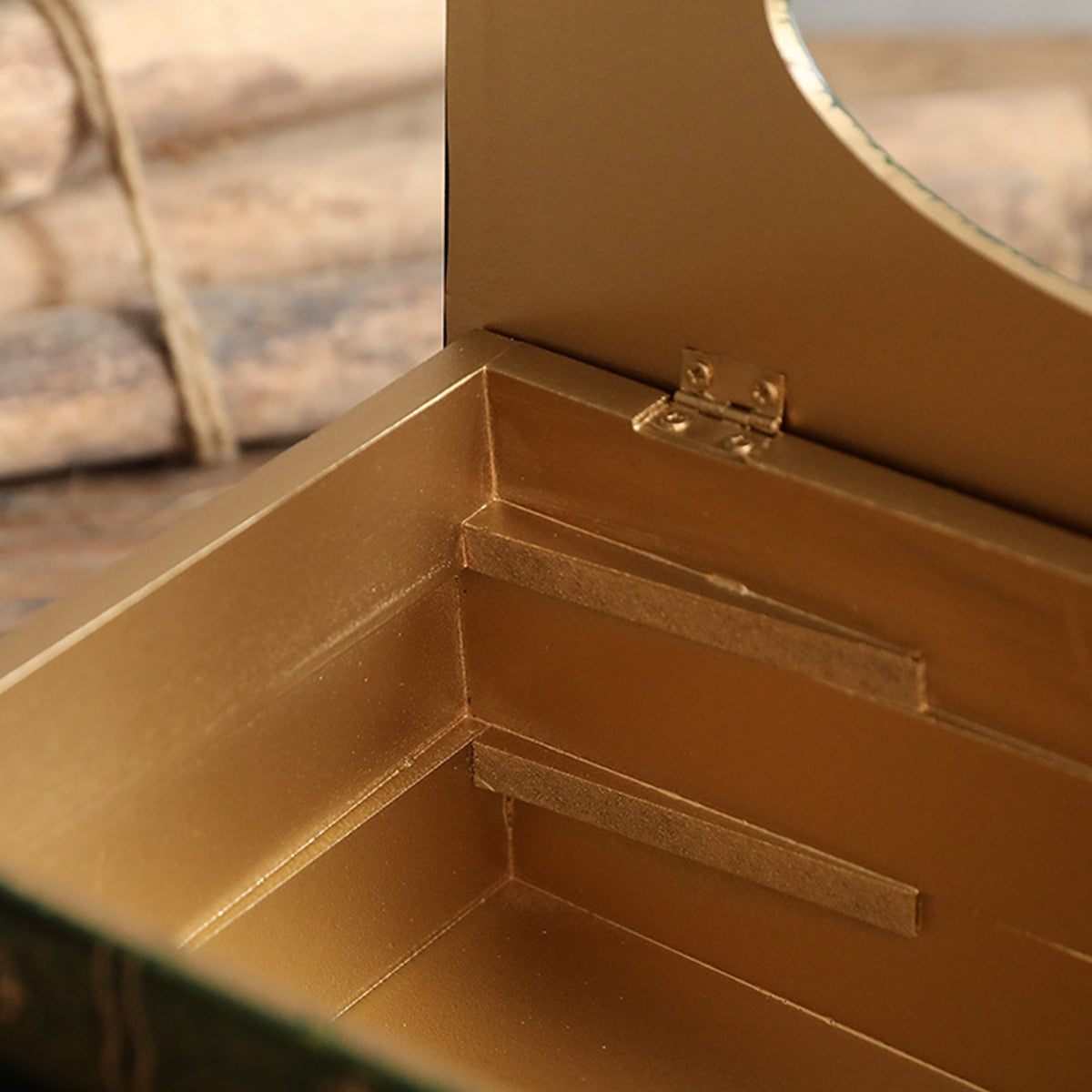 Retro Book-Shaped Wooden Tissue Box Hand-Painted
