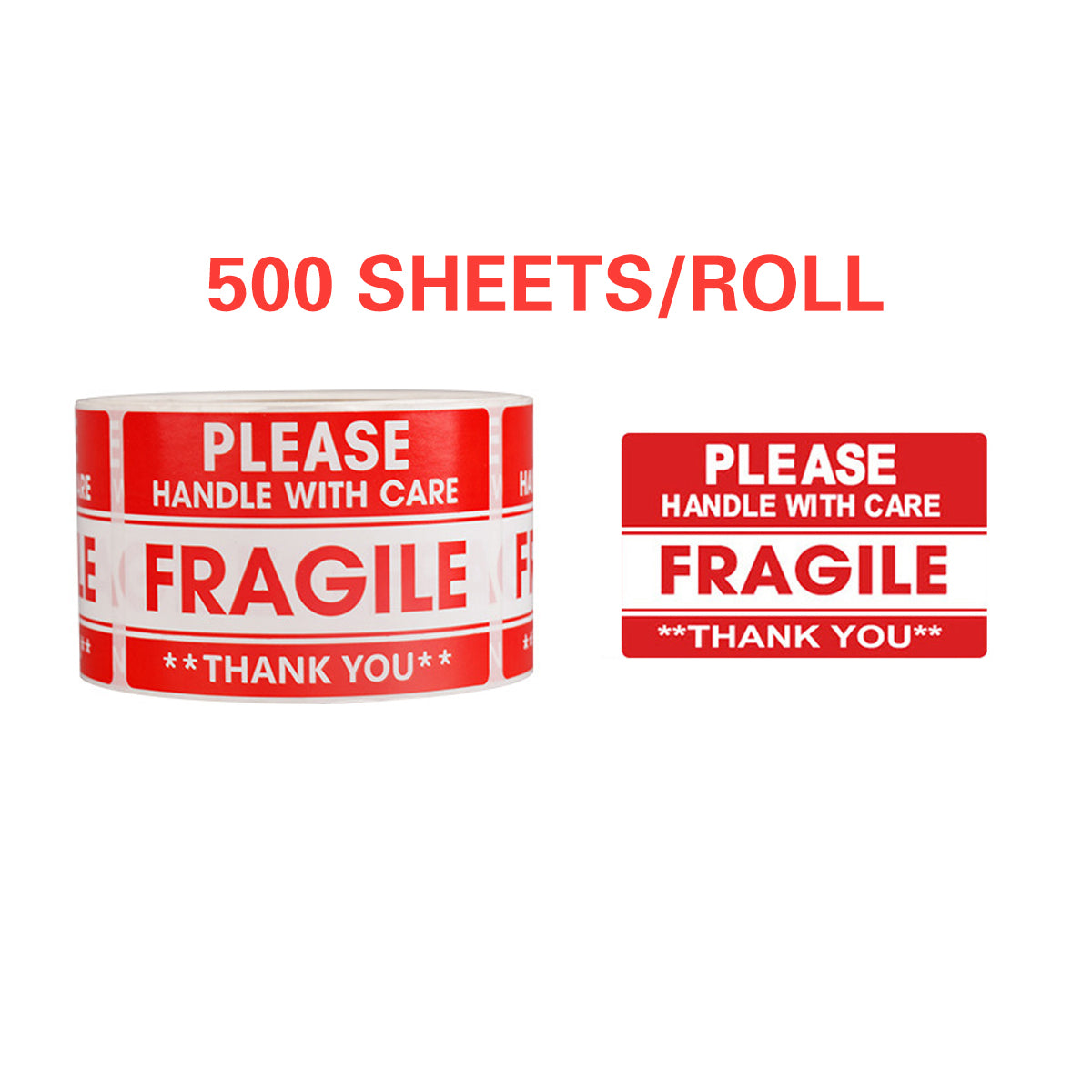 Fragile Sticker Labels 2 Rolls 1000pcs