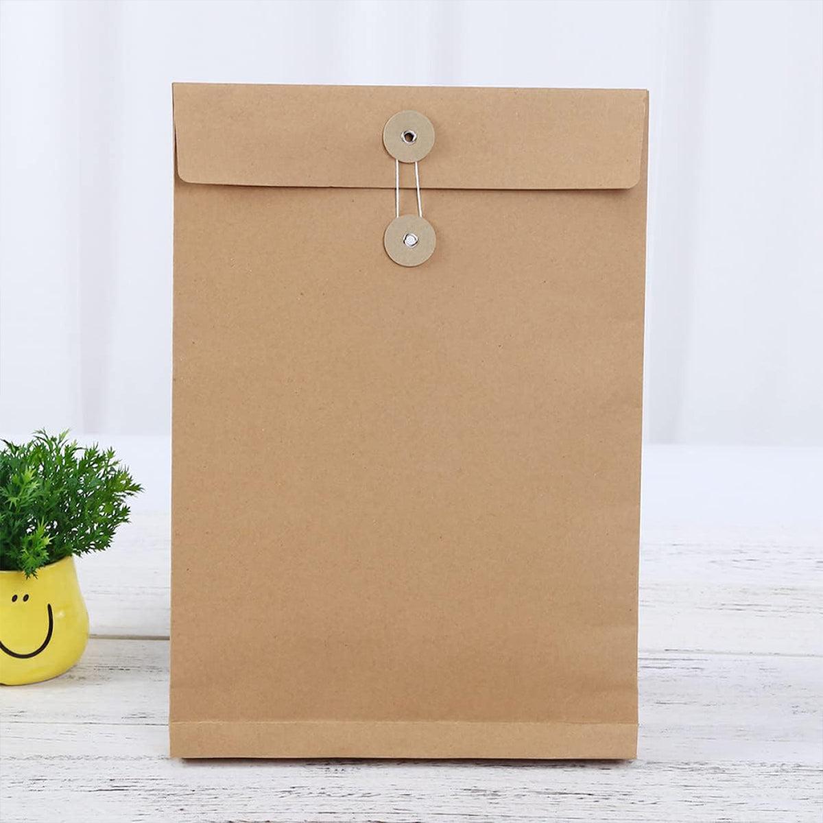 100 Pcs Kraft Paper File Bags with String-Tie Closure