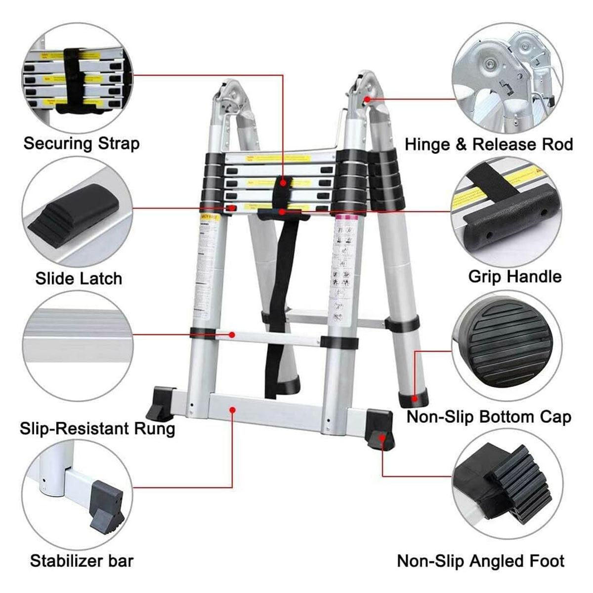 Retractable Aluminium Alloy Ladder 320 / 380 cm
