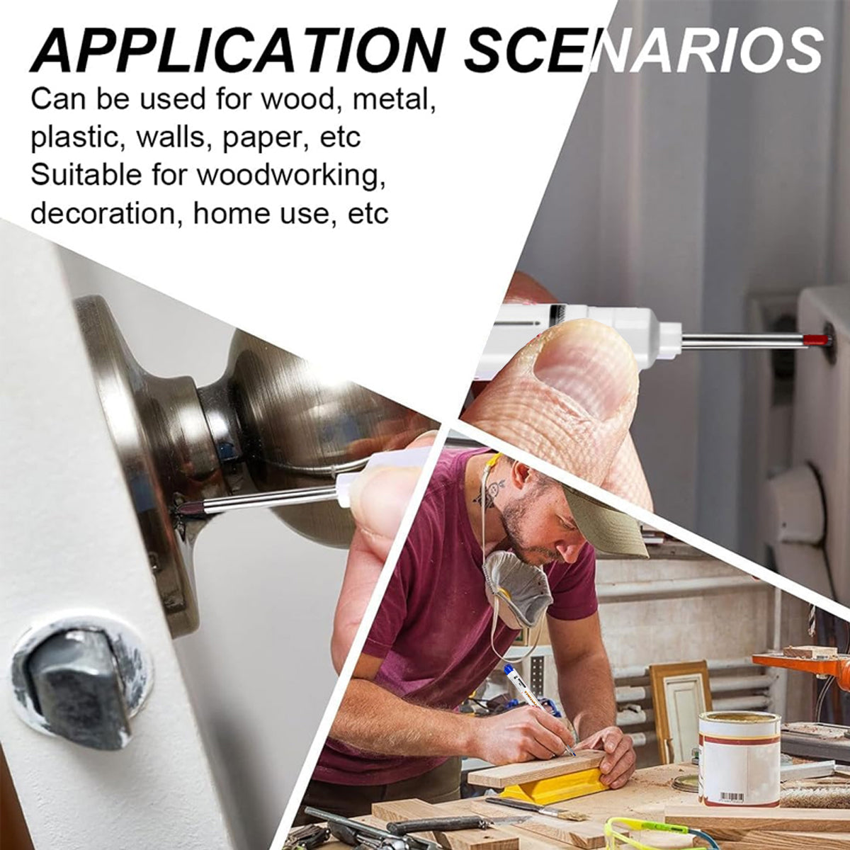 6PCS Long Nosed Precision Markers Waterproof Multi-Surface Marker Pens