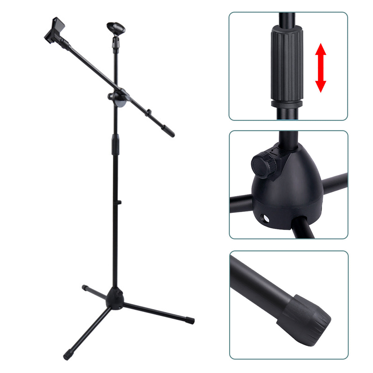 Foldable Microphone Tripod Stand with Boom Arm