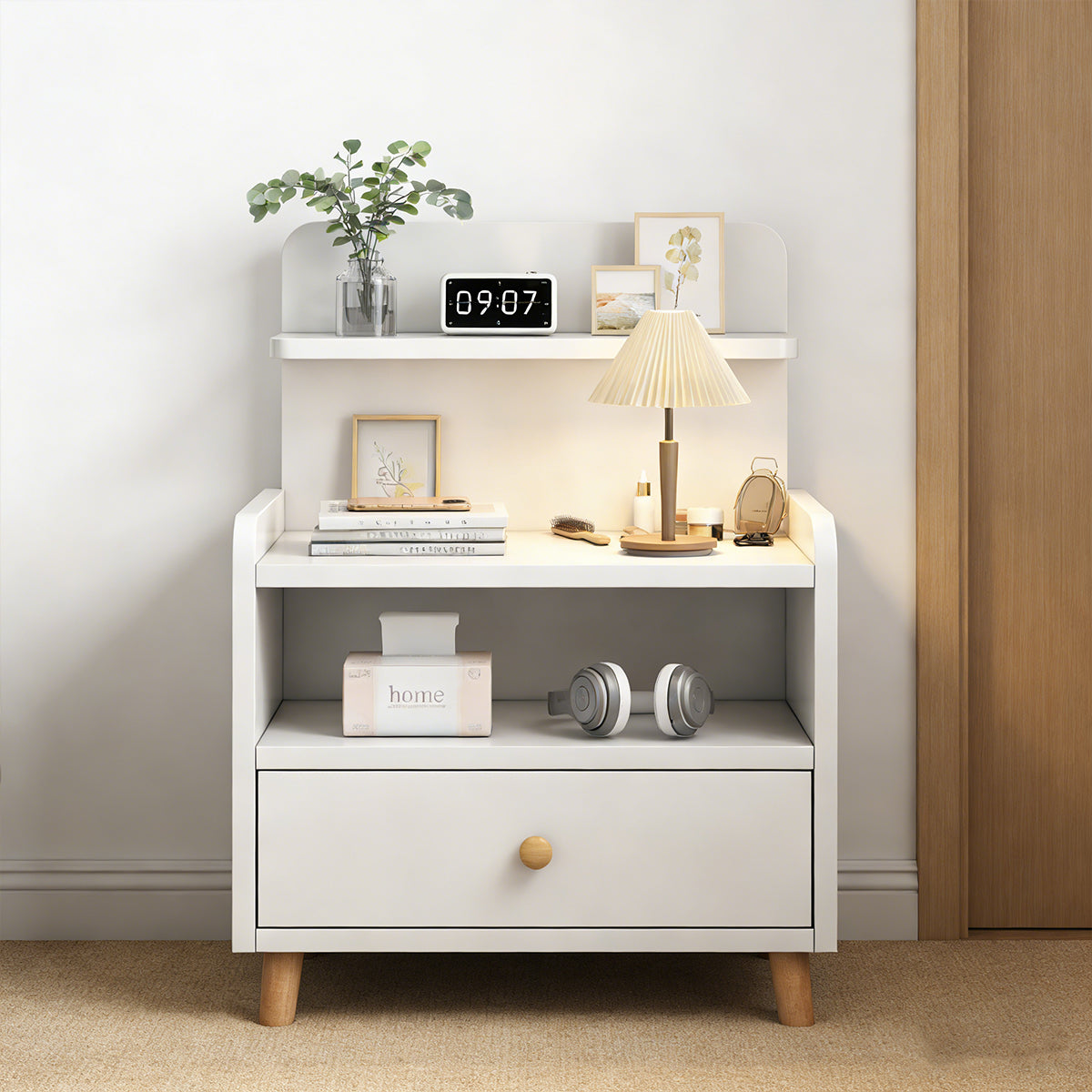 Minimalist Bedside Table Cabinet with Drawers