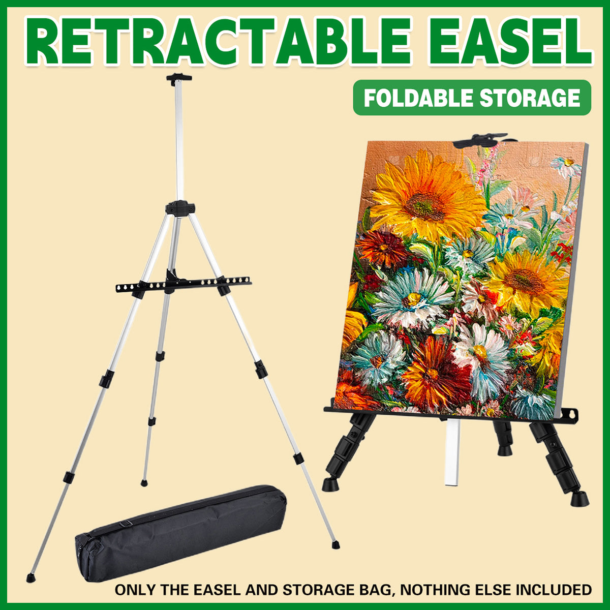 Aluminum Alloy POP Stand Telescopic Tripod Display Easel