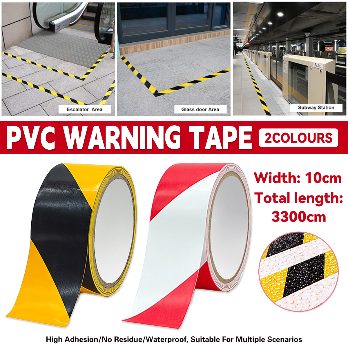 PVC Warning Tape 10cm x 33m for Floor Marking