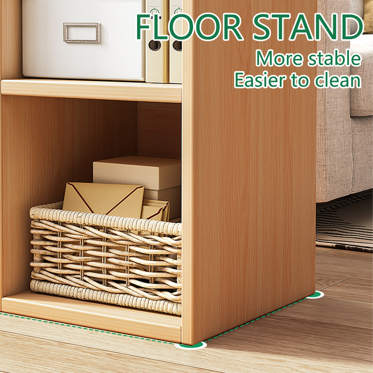 Open Shelf Bookcase with Spacious Compartments