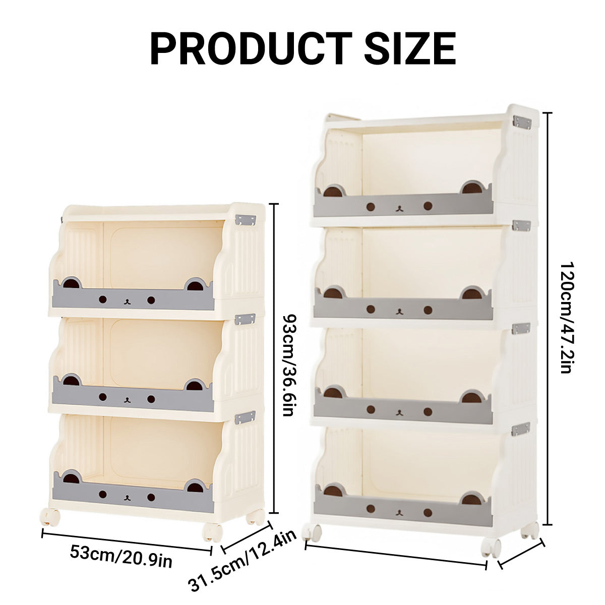 Multi-Tier Foldable Storage Rack Lockable Wheels
