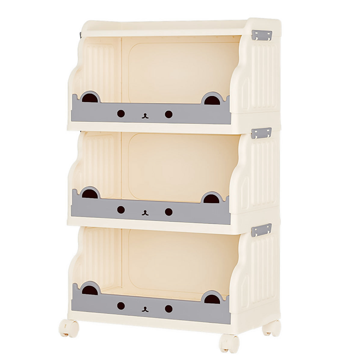 Multi-Tier Foldable Storage Rack Lockable Wheels