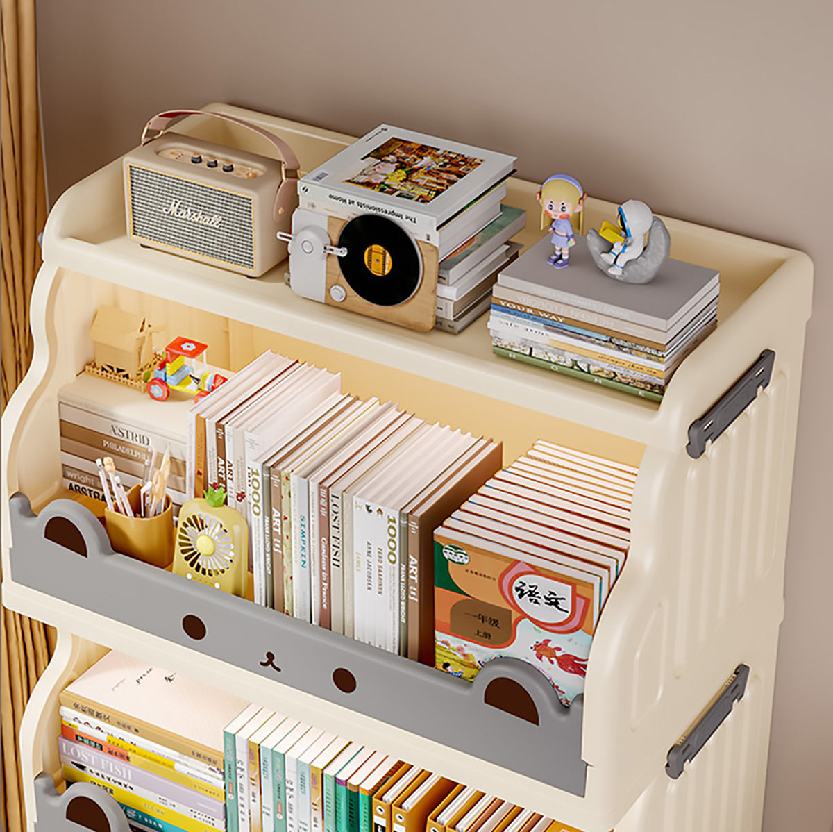 Multi-Tier Foldable Storage Rack Lockable Wheels