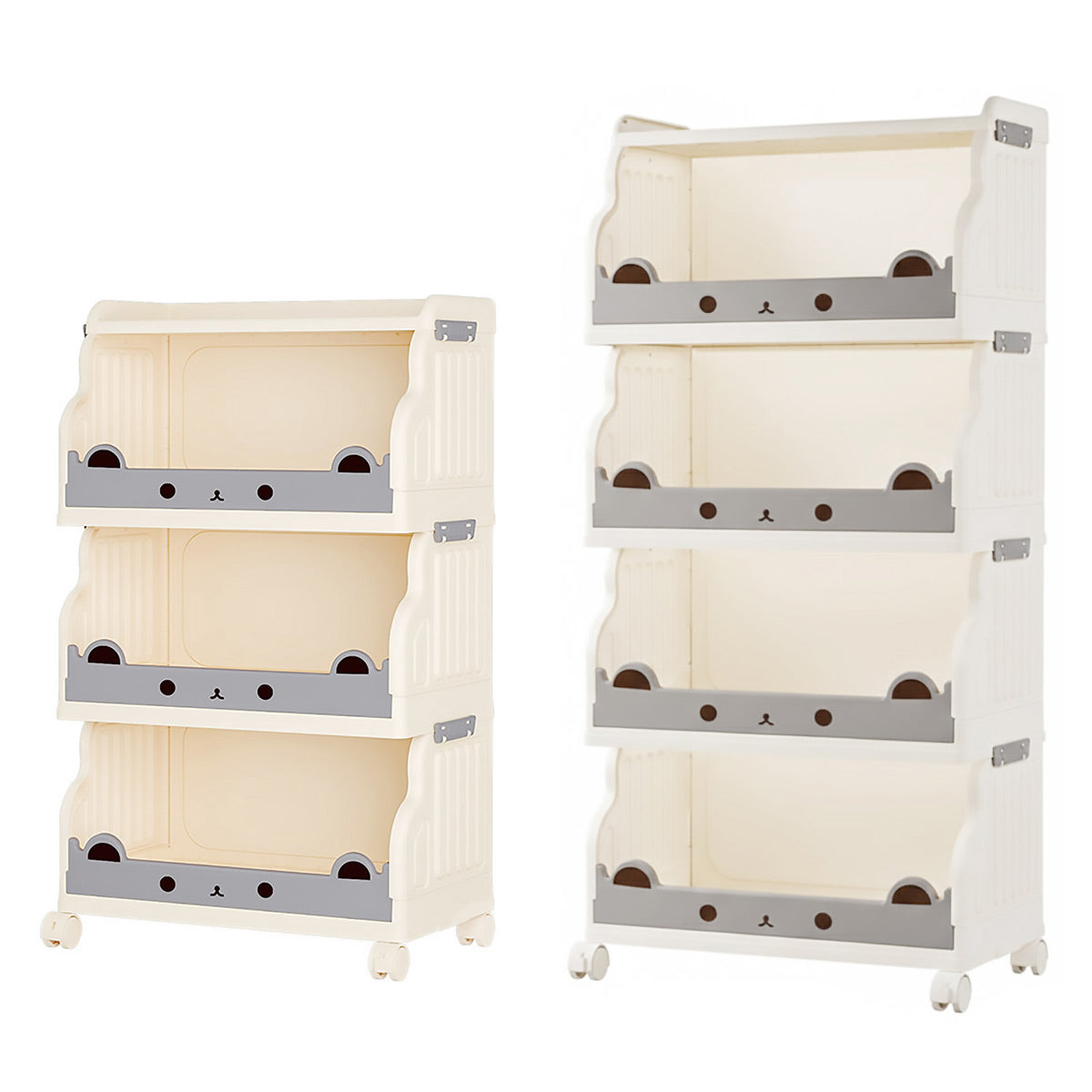 Multi-Tier Foldable Storage Rack Lockable Wheels