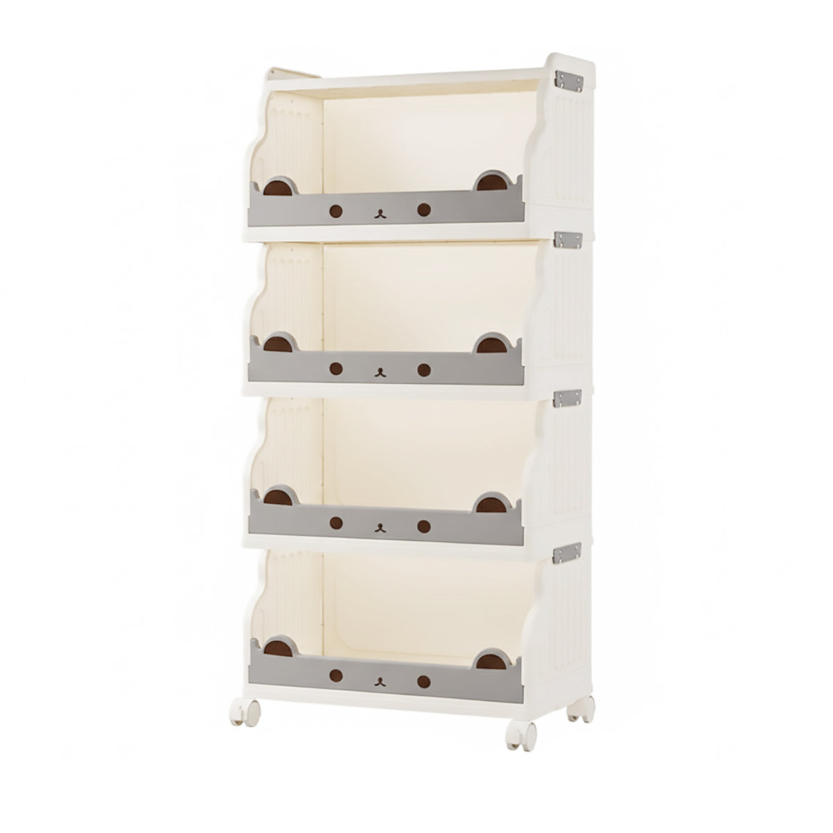 Multi-Tier Foldable Storage Rack Lockable Wheels