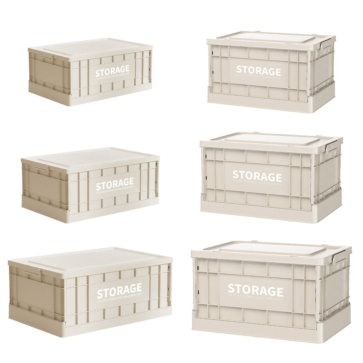 Foldable Beige Storage Box for Toys Books 3 Sizes