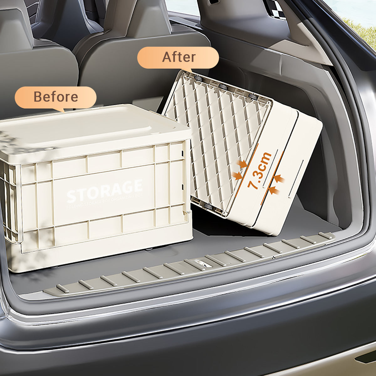 Foldable Beige Storage Box for Toys Books 3 Sizes