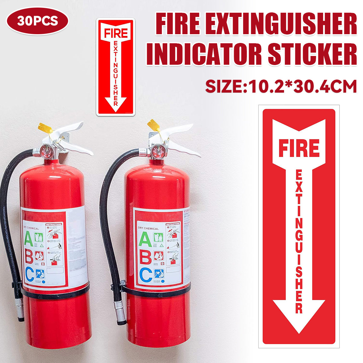 30 Pcs Fire Extinguisher Indicator Stickers