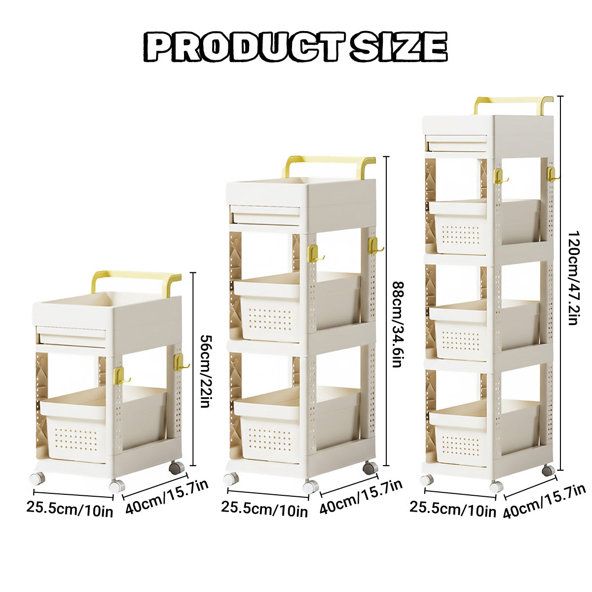 Multi Function Rolling Storage Cart 2-4 Tier