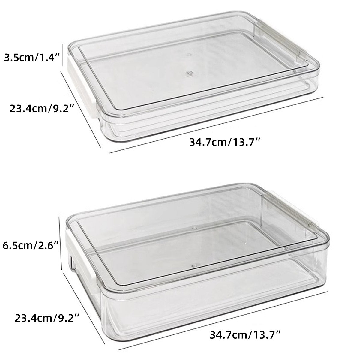 A4 File Storage Box Transparent Plastic Stackable Locking Case