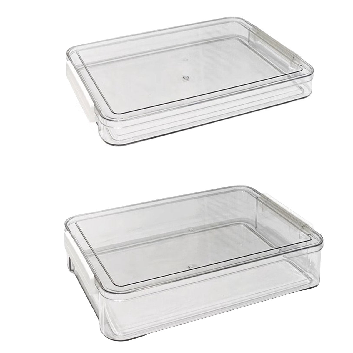 A4 File Storage Box Transparent Plastic Stackable Locking Case