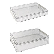 A4 File Storage Box Transparent Plastic Stackable Locking Case
