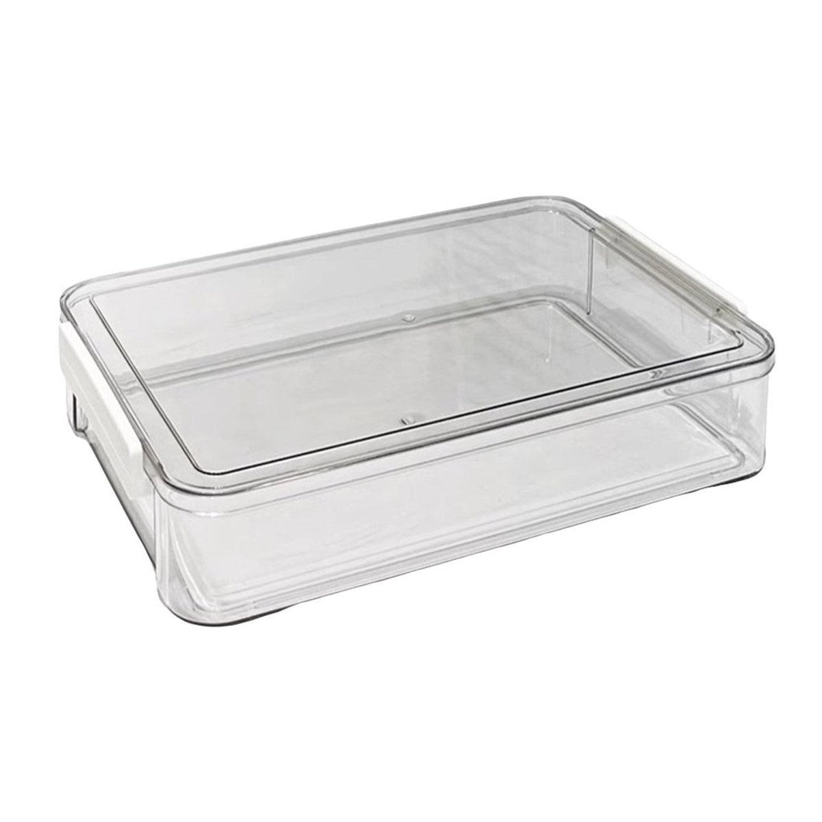 A4 File Storage Box Transparent Plastic Stackable Locking Case