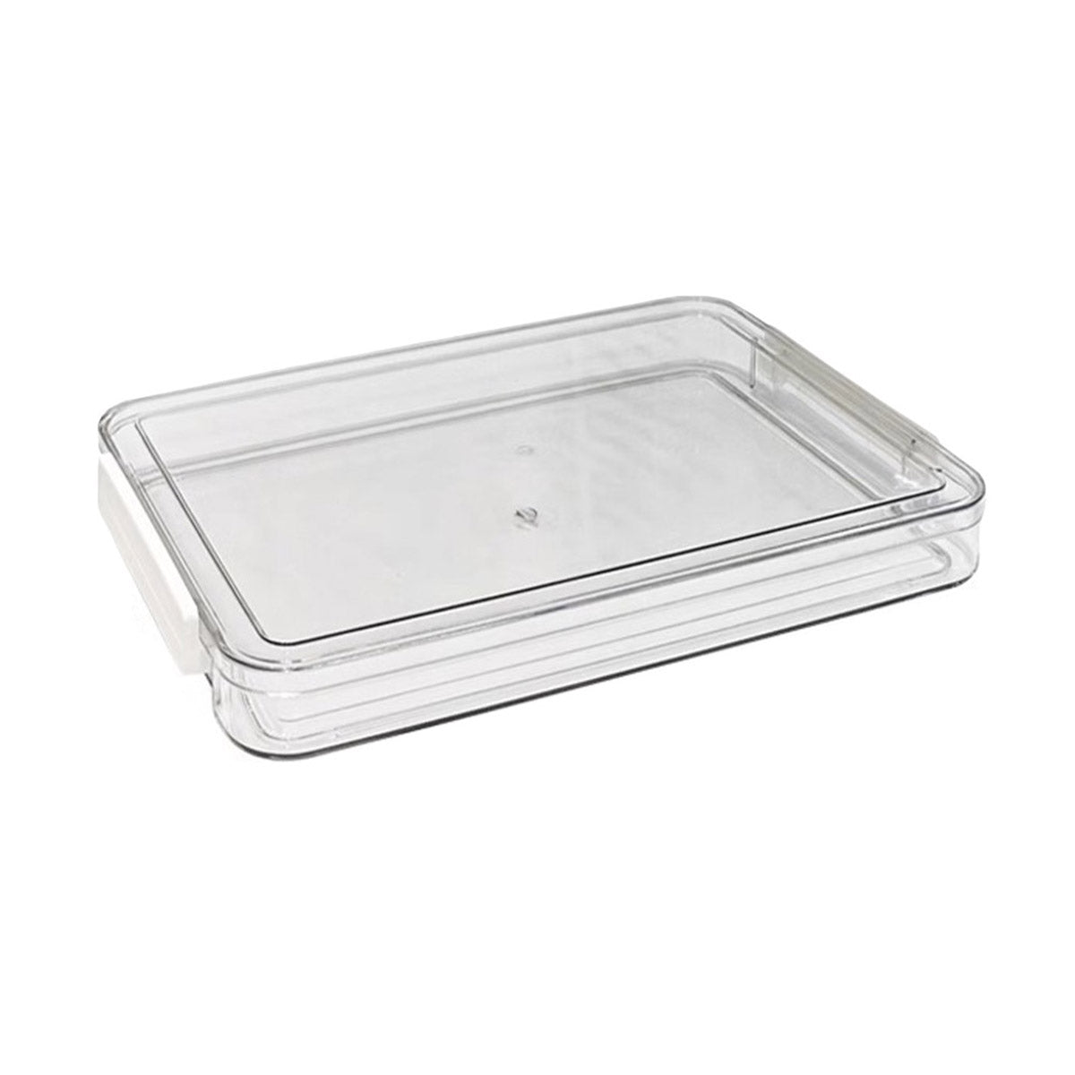 A4 File Storage Box Transparent Plastic Stackable Locking Case