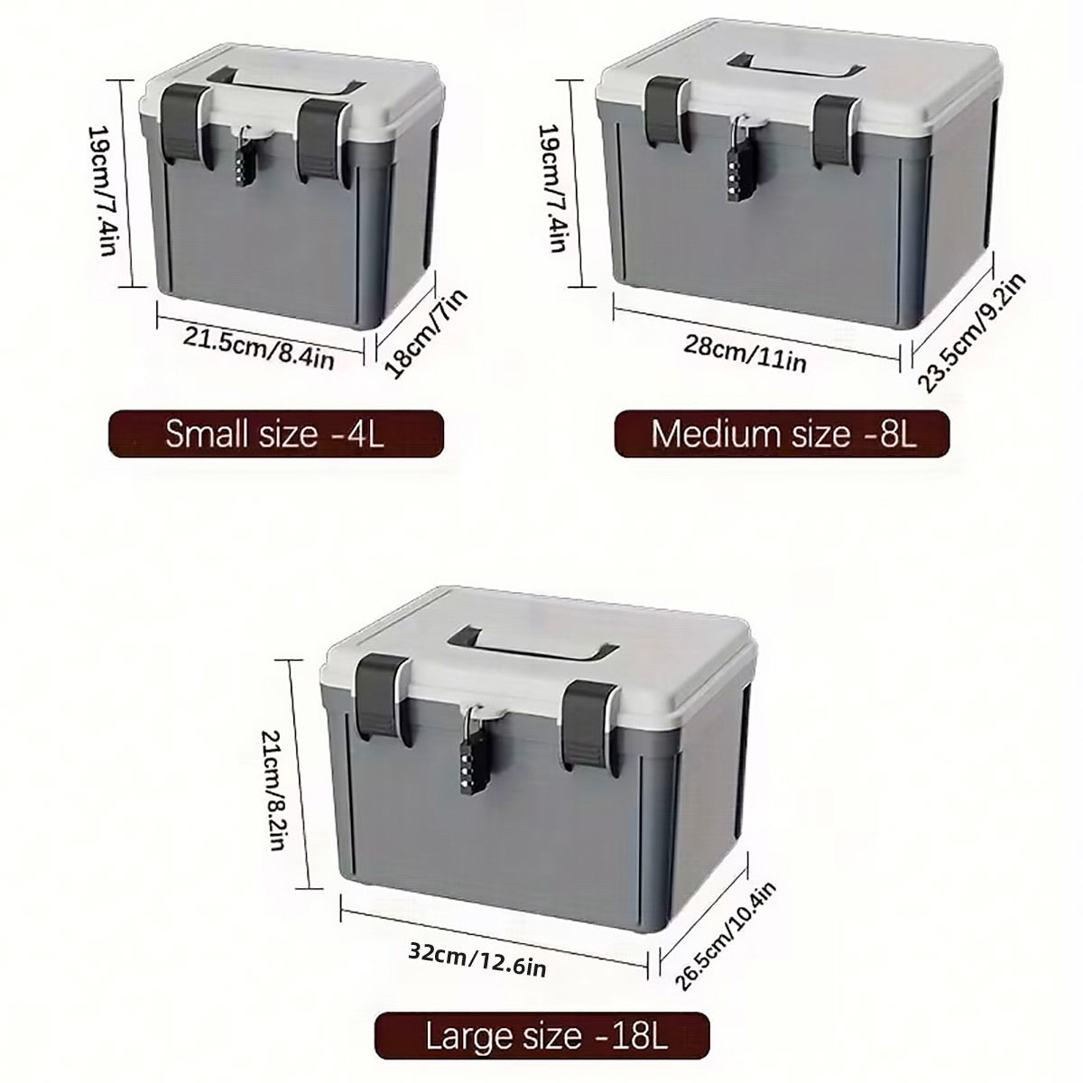 Password Lock Storage Box with Handle Valuables