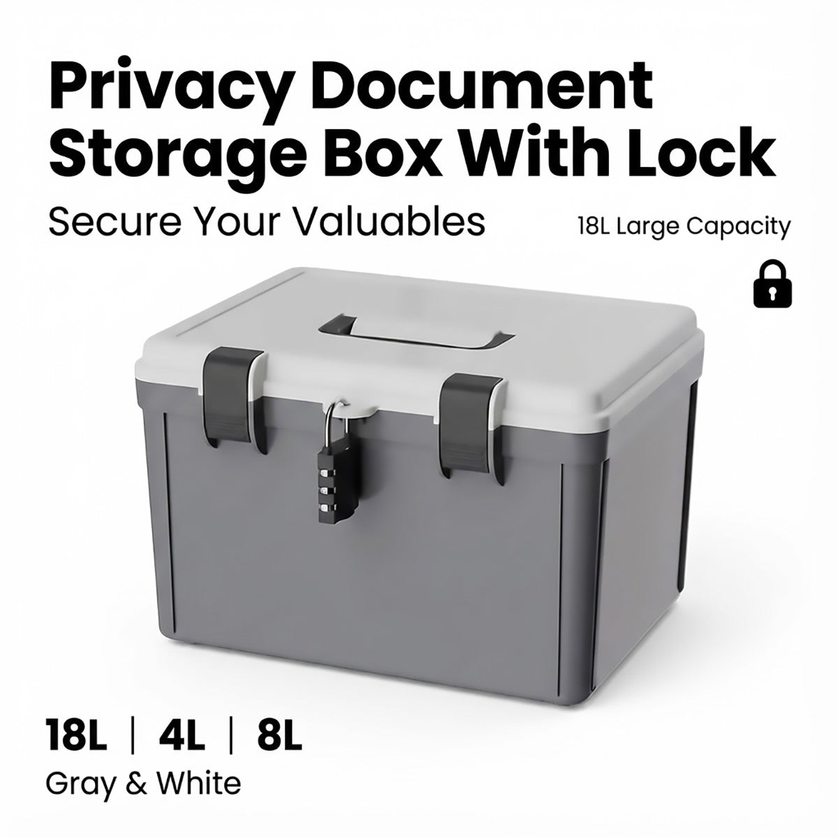 Password Lock Storage Box with Handle Valuables