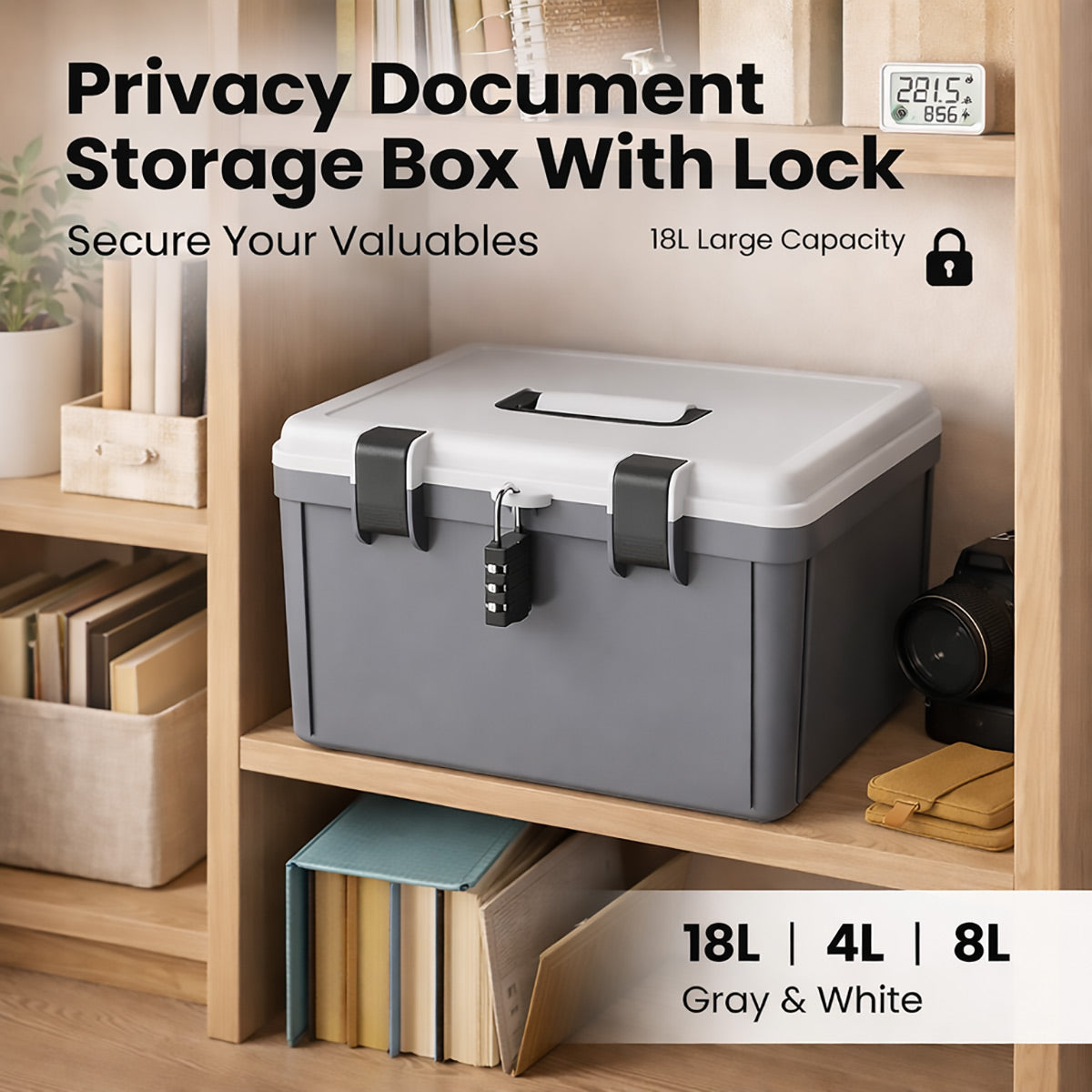 Password Lock Storage Box with Handle Valuables