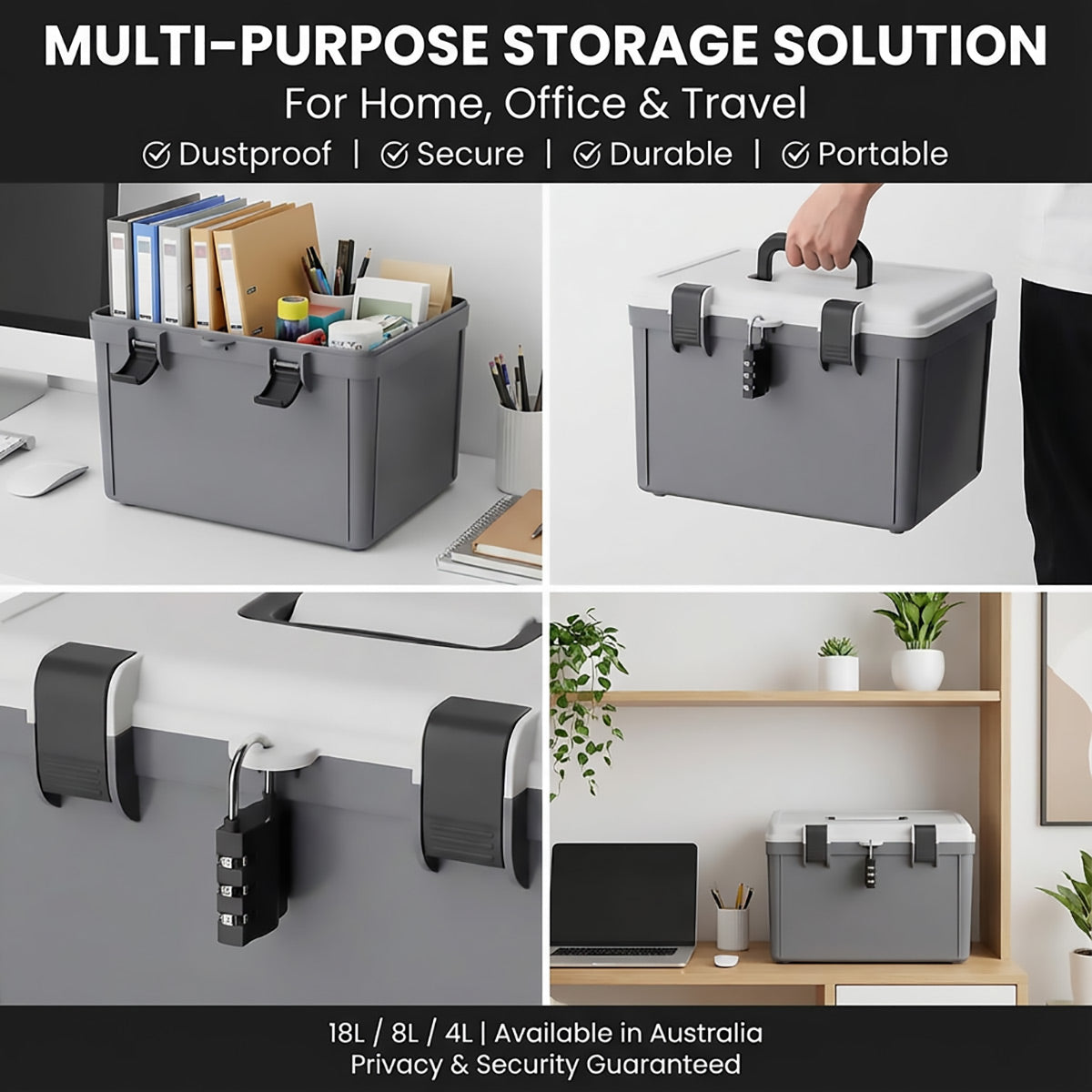 Password Lock Storage Box with Handle Valuables