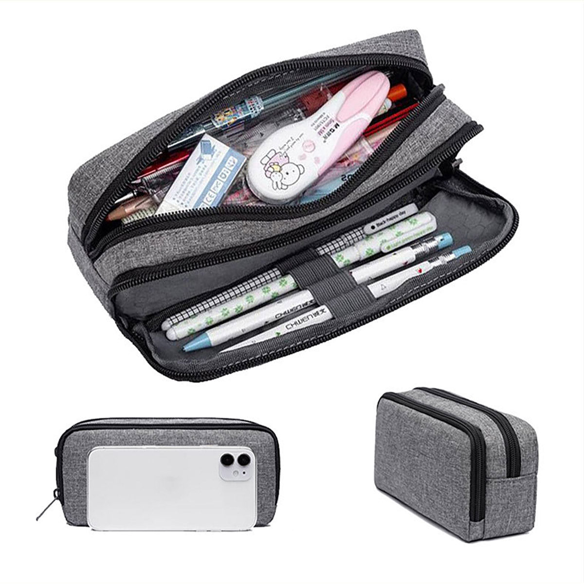 Large Capacity Pencil Case Double Layer Water-Resistant Oxford