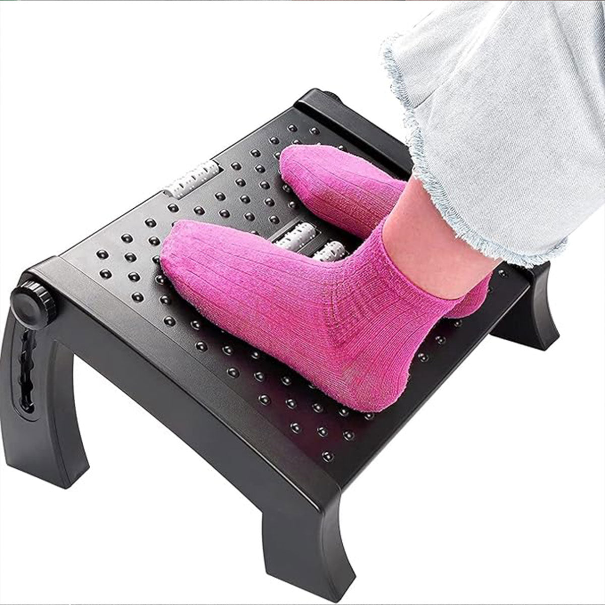 Office Foot Rest Stool Adjustable Pedal with Massage Support