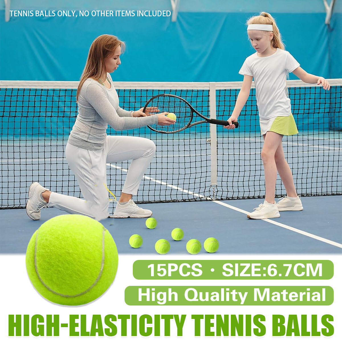 15pcs Training Tennis Balls with High Bounce