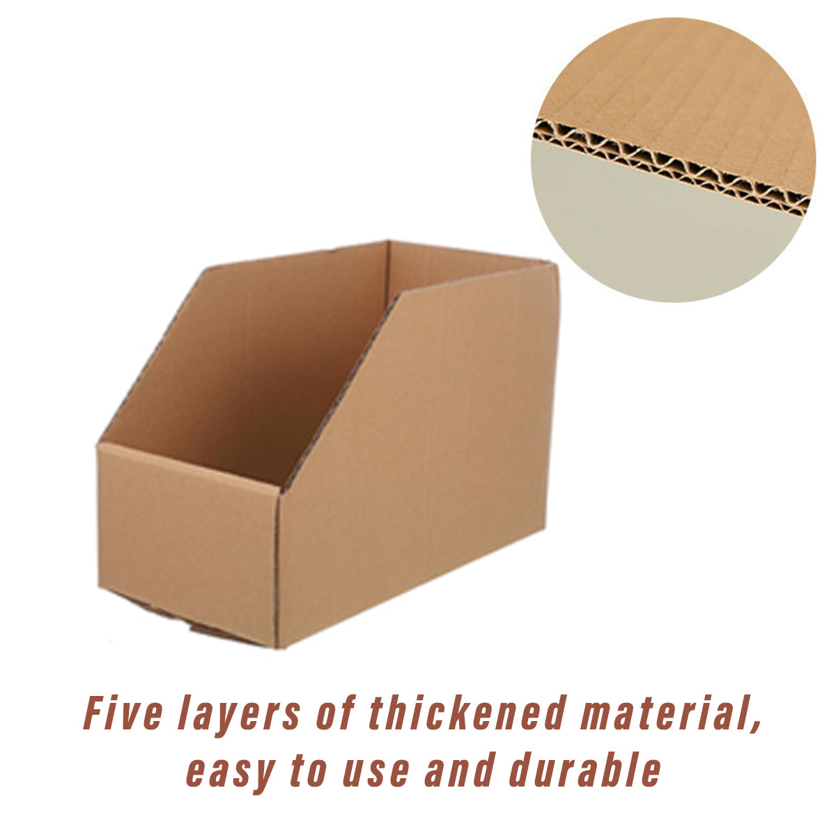 10 Pcs Slanted Cardboard Storage Boxes Shelf Sorting