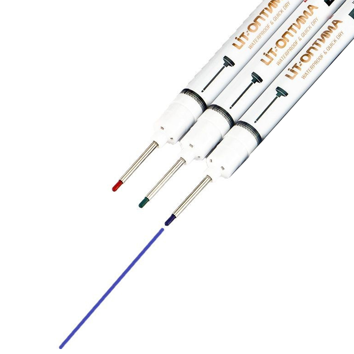 6PCS Long Nosed Precision Markers Waterproof Multi-Surface Marker Pens