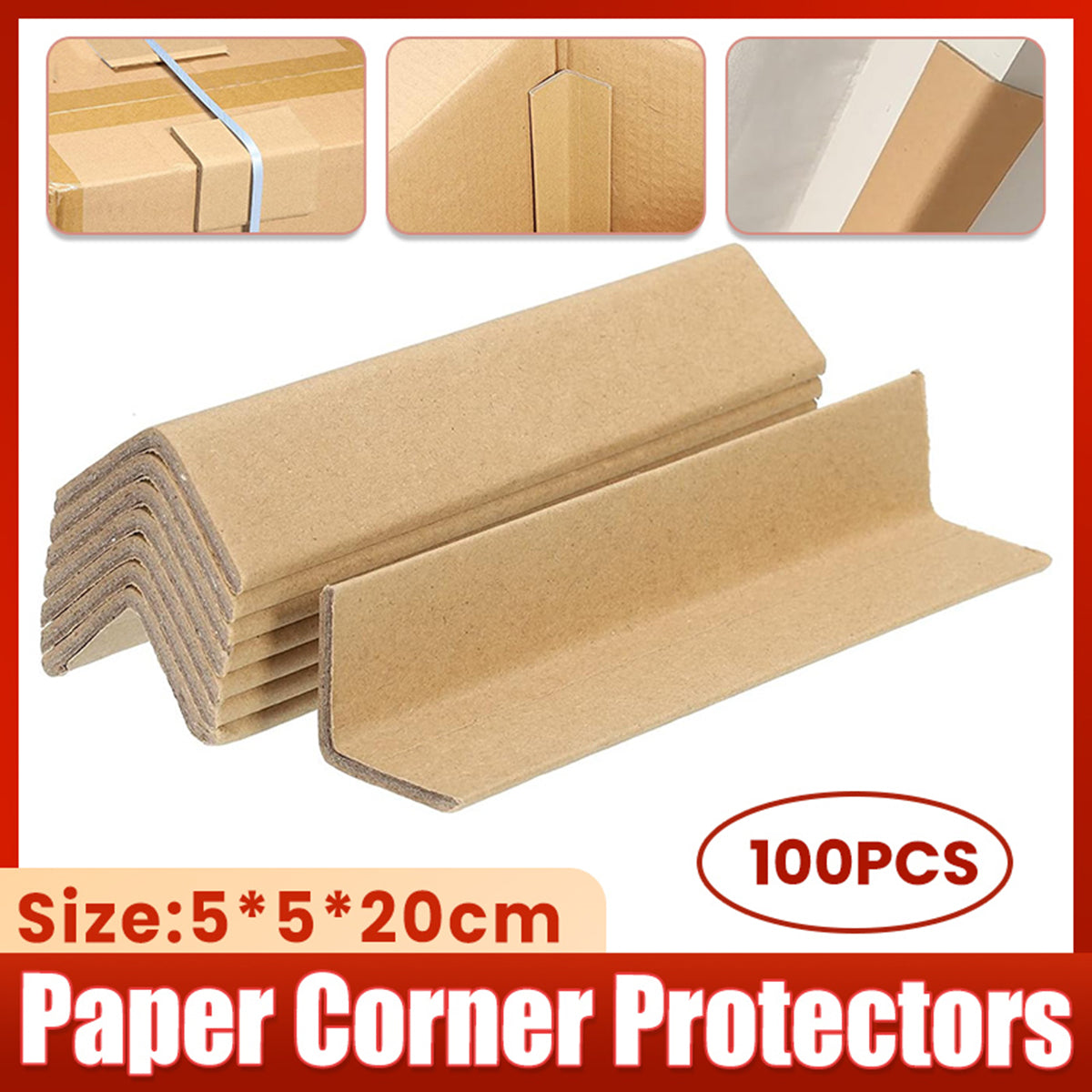 L-Shaped Paper Corner Protectors 100pcs Shipping