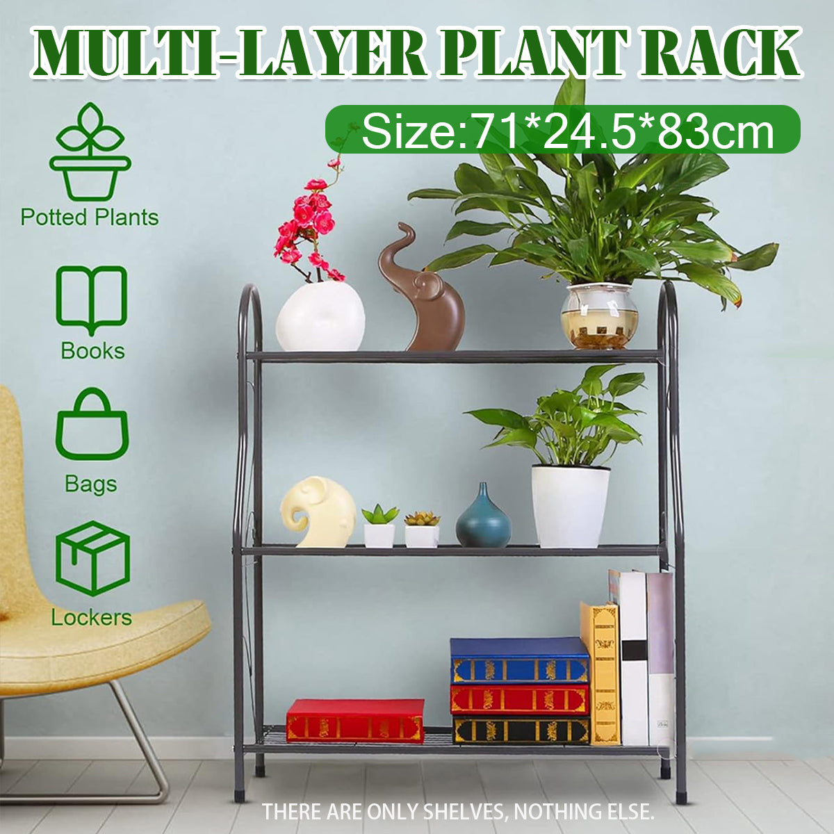 3-Tier Metal Flower Stand for Indoor and Outdoor