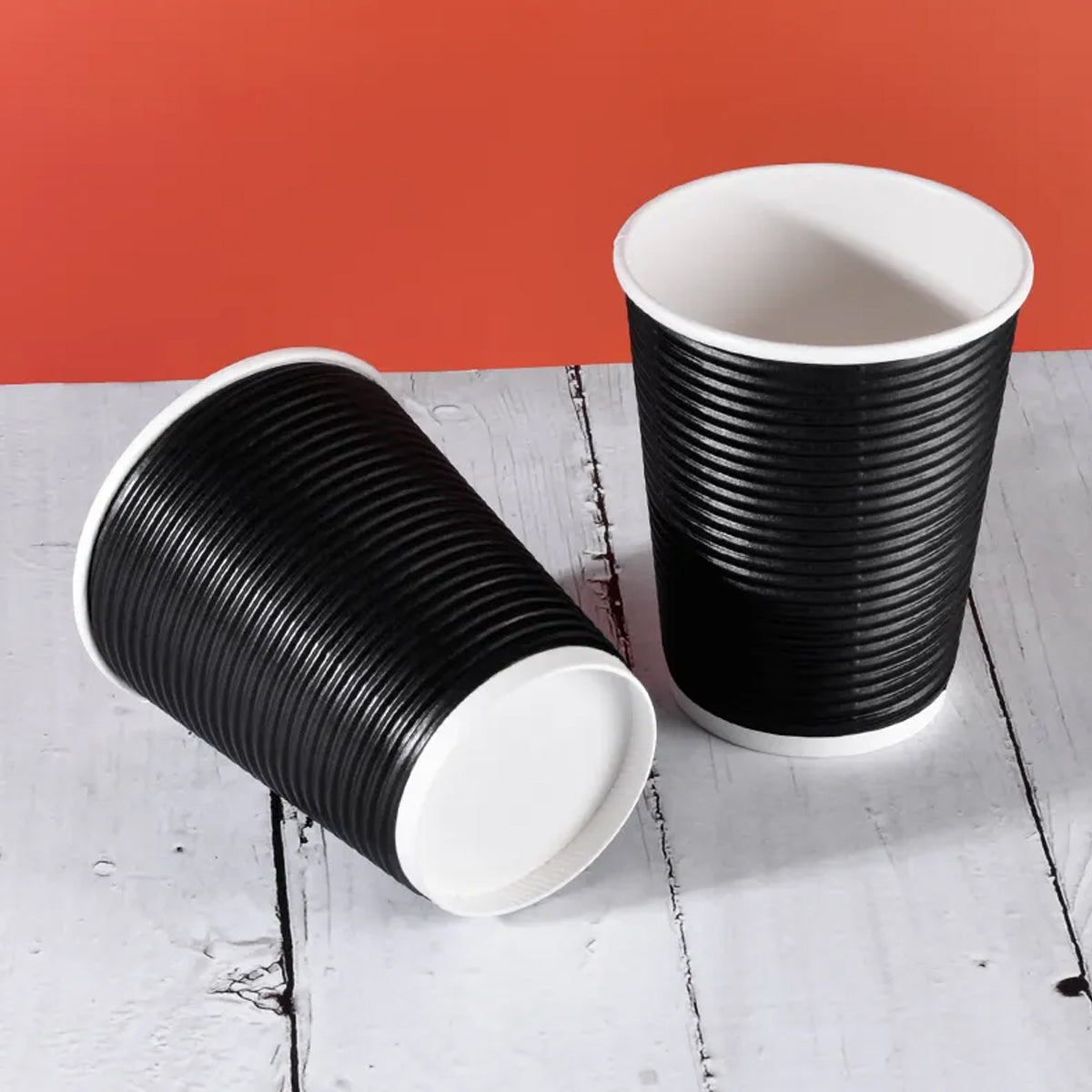 50 Sets Corrugated Paper Cups with Lids 4 Sizes