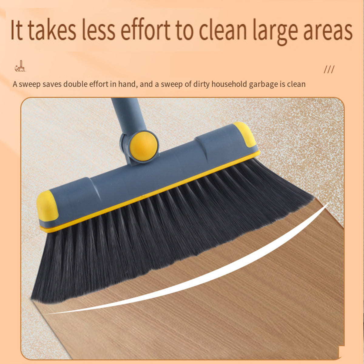 Folding Broom and Dustpan Set Rotating Head Comb