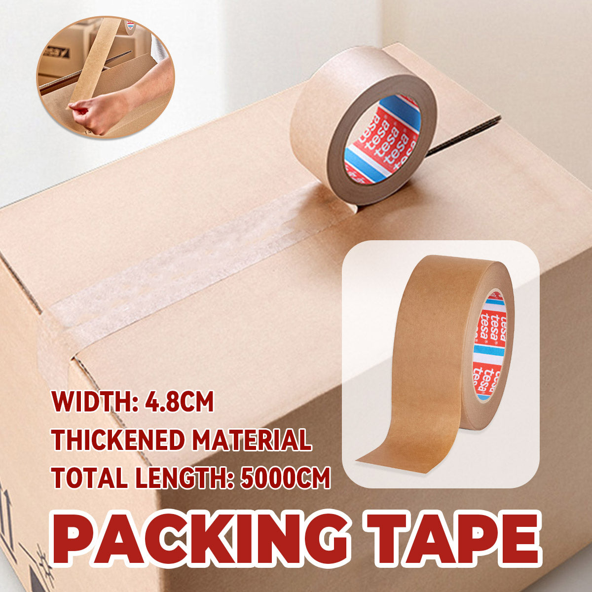 Silent Kraft Paper Packing Tape 4.8cm x 50m