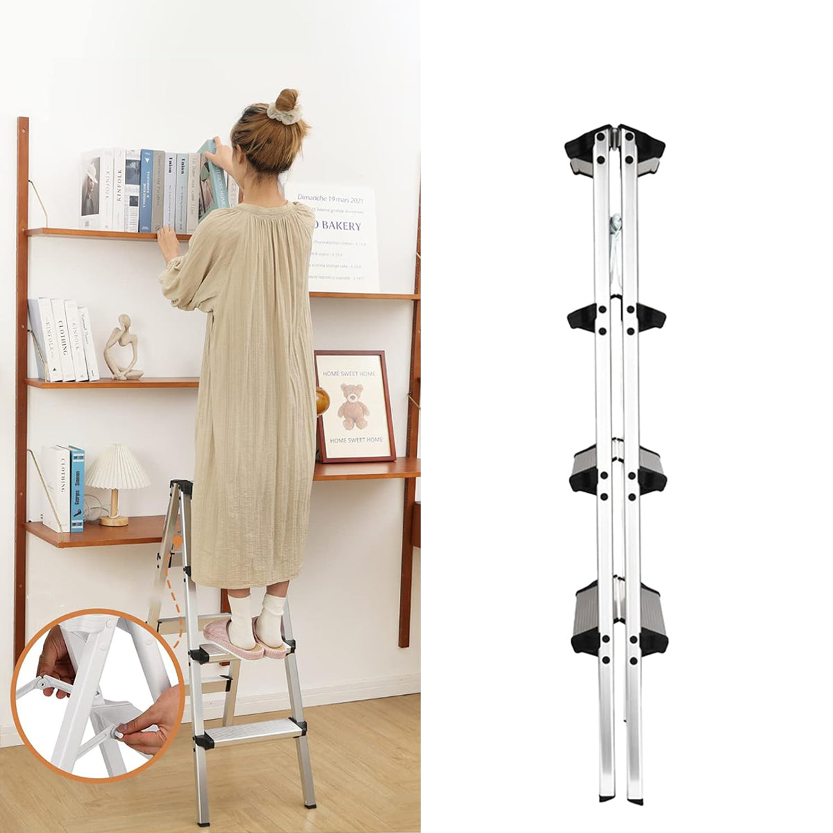 Double-Sided Aluminium Folding Ladder 4 or 6 Layer