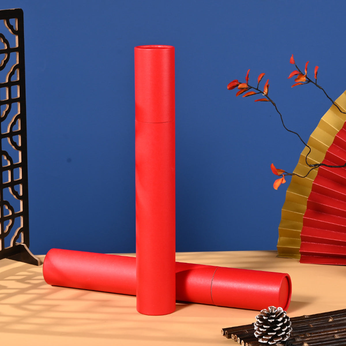 10pcs Red Gift Wrap Paper Tubes for Crafts