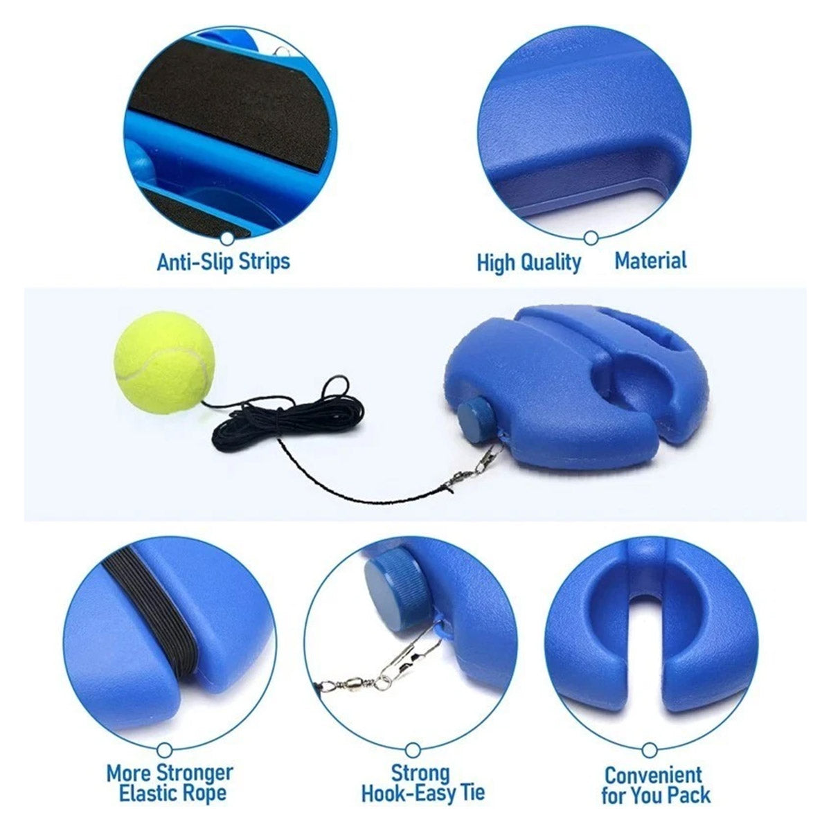 Tennis Trainer Rebound Ball with Elastic Cord Base
