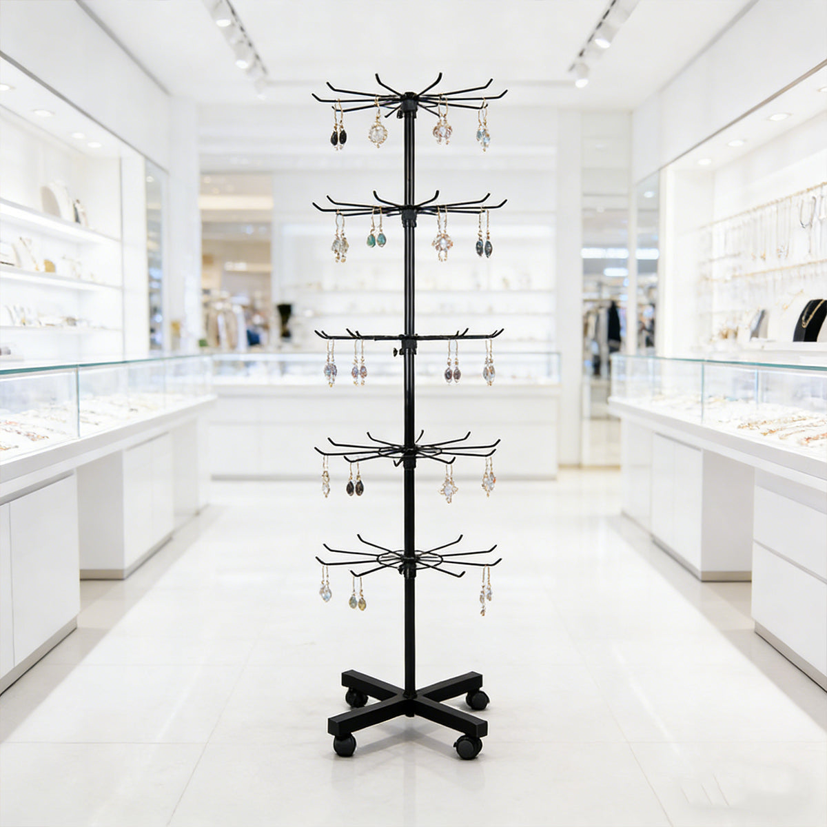 Rotating Jewellery Display Stand with Wheels