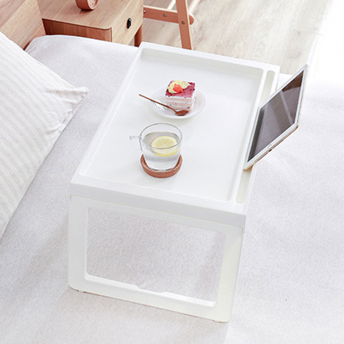 Foldable Laptop Bed Table Portable PP Desk with Device Slot