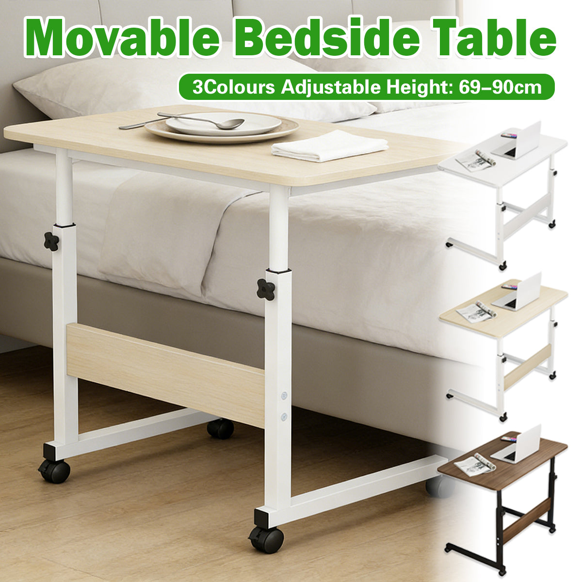 Movable Height Adjustable Bedside Study Desk