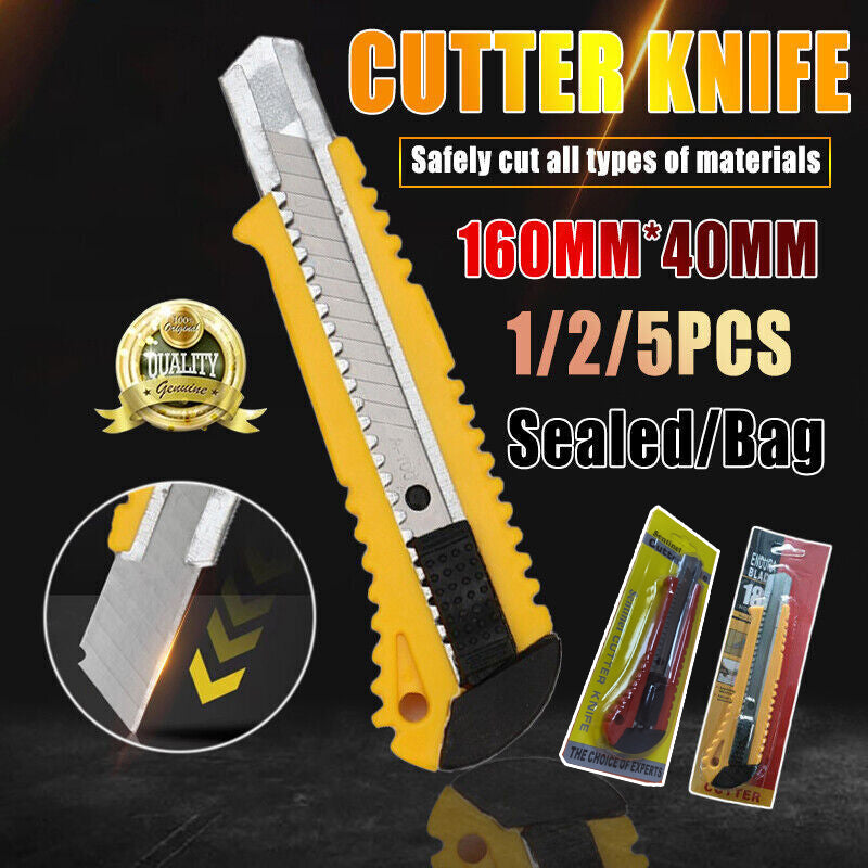 1/2/5PCS Heavy Duty Box Cutter with Retractable Snap Blade