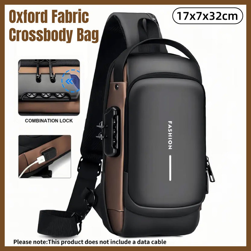 Password Lock Crossbody Sling Bag USB Waterproof
