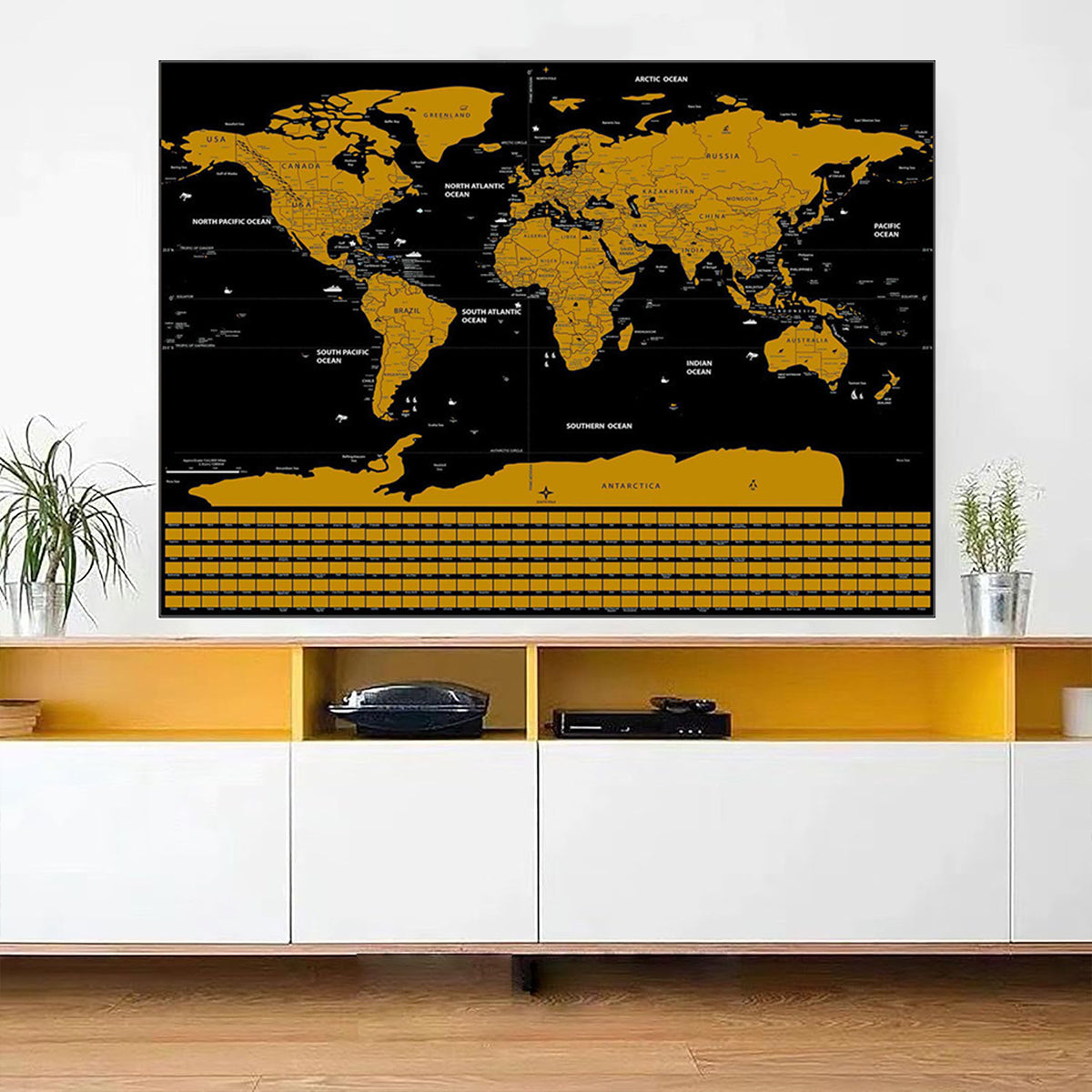Deluxe Scratch Off World Map Interactive Travel Poster