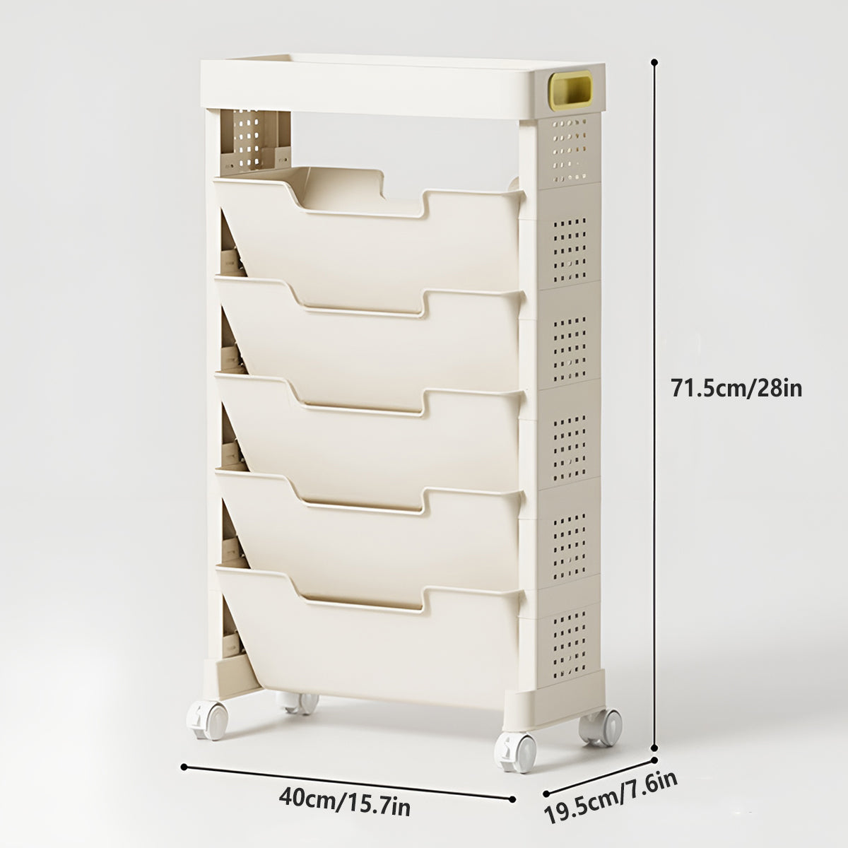 Movable Multi Layer Book Shelf Rolling Storage Rack