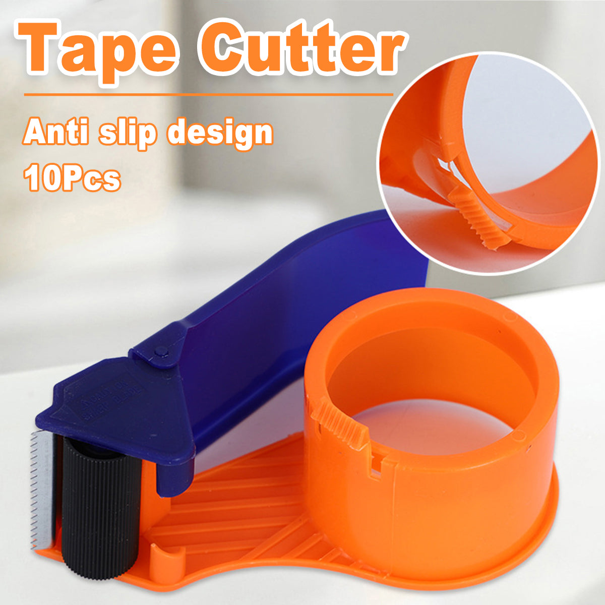 10 Pcs 5cm Tape Cutter Handheld Dispenser with Metal Blade